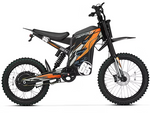 Black and orange electric bike with visible branding on a white background