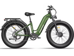 Green electric bike on a white background