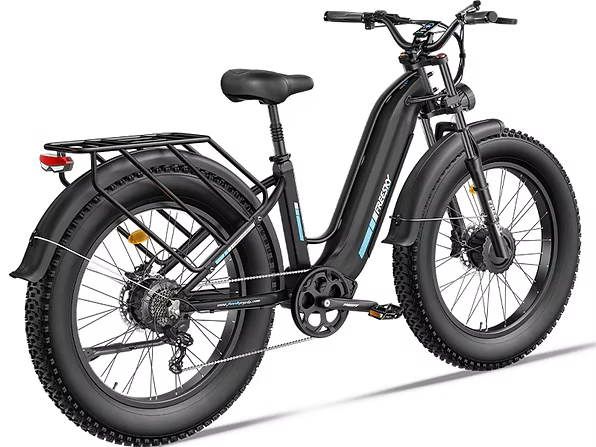 Black electric bike on a white background