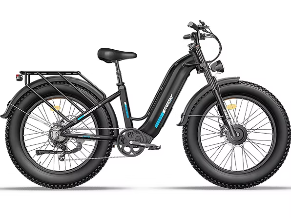 Black electric bike on a white background