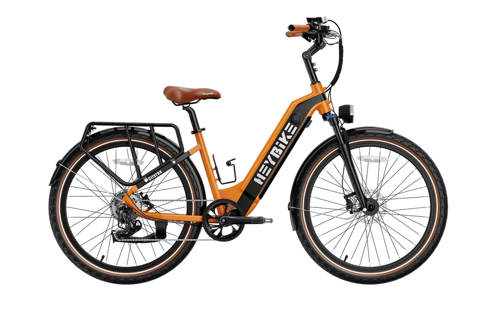 Heybike Cityrun electric city bike in Honey Orange