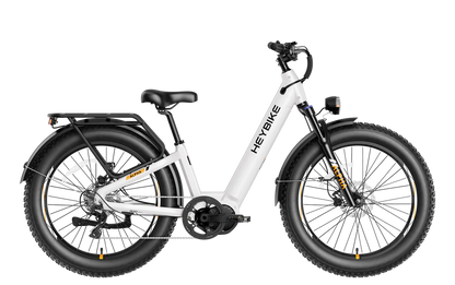 Heybike ALPHA Step-Through mid-drive electric bike in Pearl White