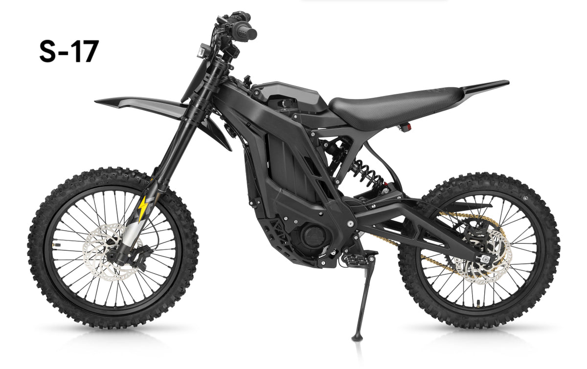 E Ride Pro S 17 inch electric dirt bike - side view