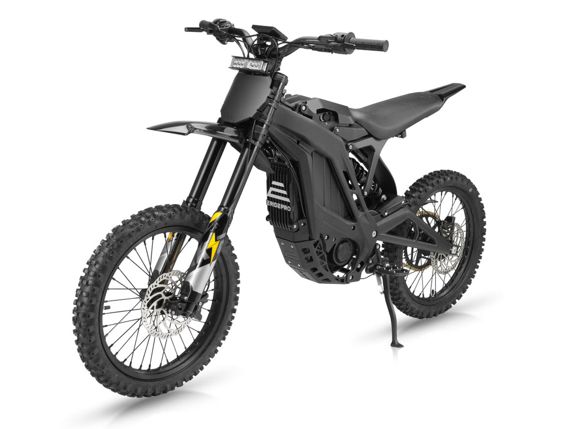 E Ride Pro S 17 inch electric dirt bike - front angle