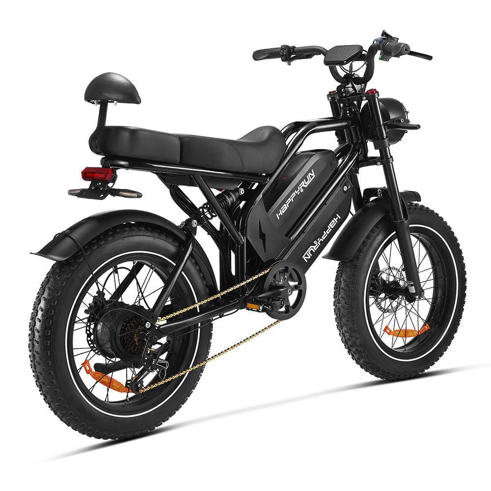 HappyRun G70 Electric Cargo Bike — 2-Seater Dual Battery - Buzzify-Electric Bike-HappyRun