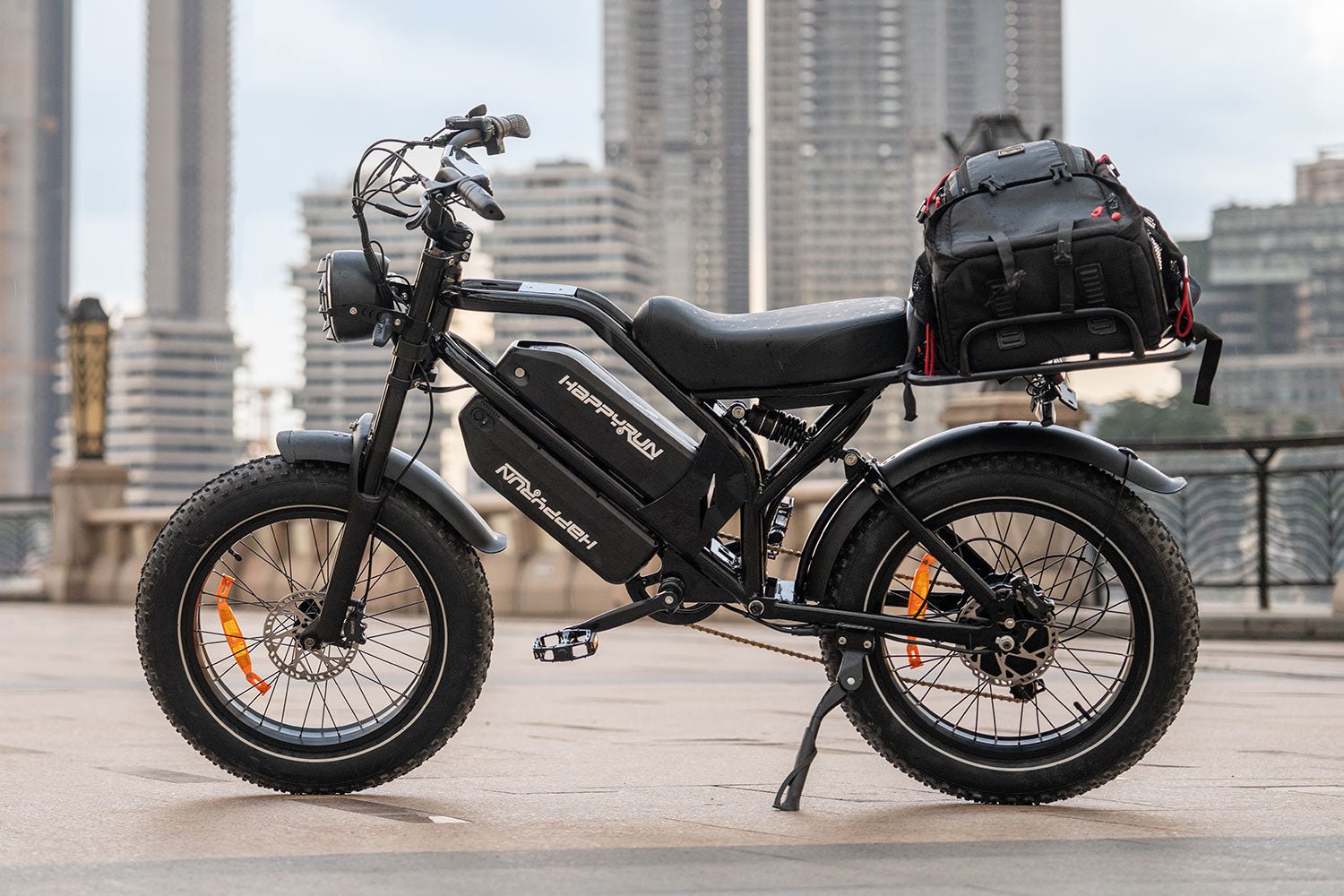 HappyRun G70 Electric Cargo Bike — 2-Seater Dual Battery - Buzzify-Electric Bike-HappyRun