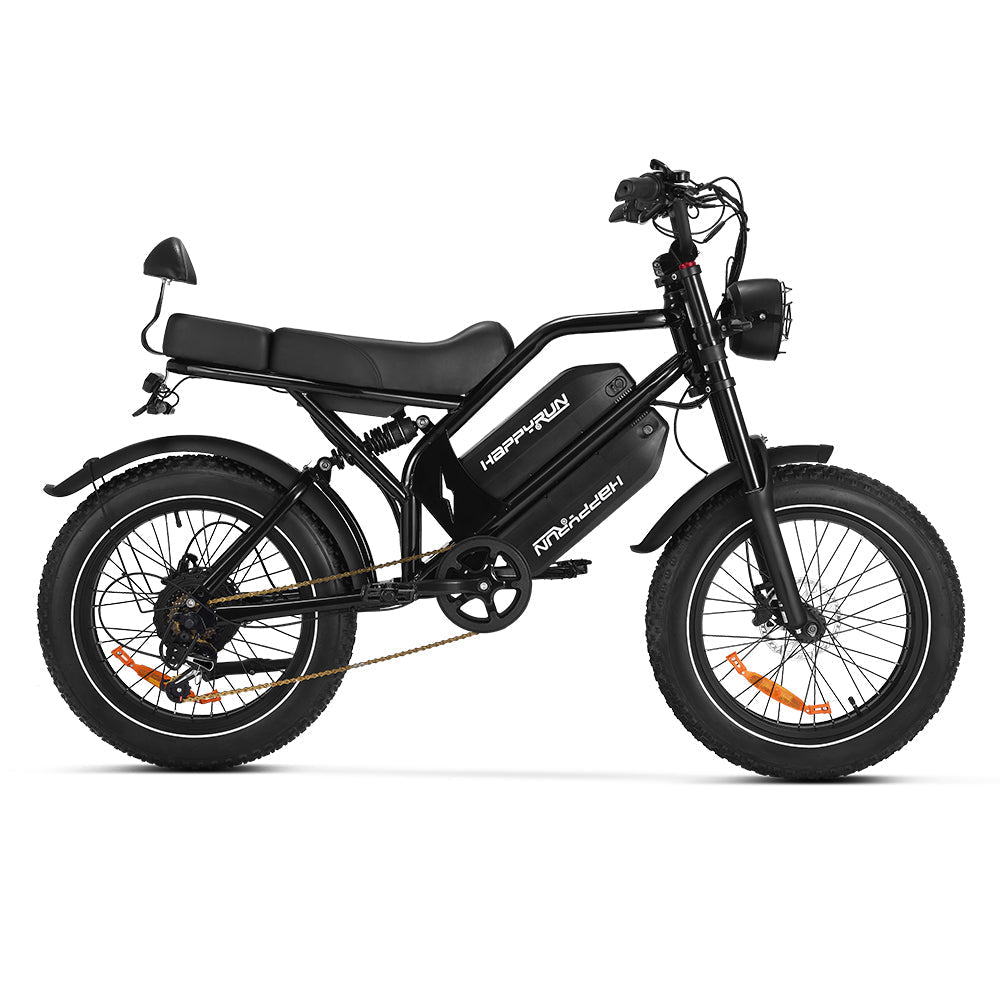 HappyRun G70 Electric Cargo Bike — 2-Seater Dual Battery - Buzzify-Electric Bike-HappyRun