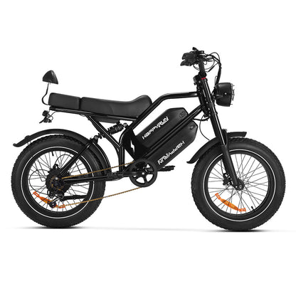 HappyRun G70 Electric Cargo Bike — 2-Seater Dual Battery - Buzzify-Electric Bike-HappyRun