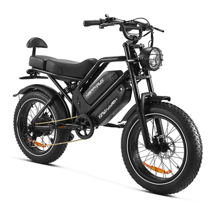 HappyRun G70 Electric Cargo Bike — 2-Seater Dual Battery - Buzzify-Electric Bike-HappyRun