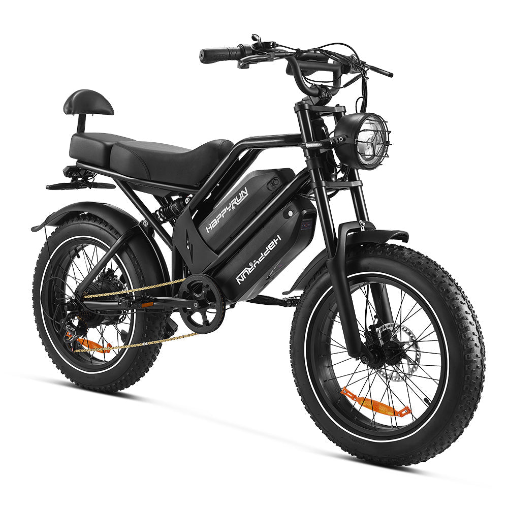 HappyRun G70 Electric Cargo Bike — 2-Seater Dual Battery - Buzzify-Electric Bike-HappyRun