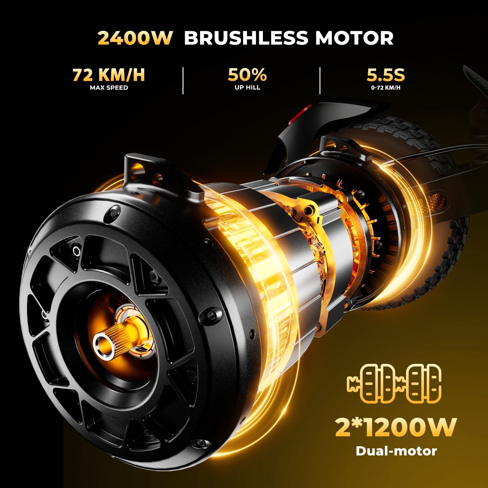 isinwheel GT4 2400W Dual Motor Off-Road Electric Scooter - Buzzify-Electric Scooter-isinwheel