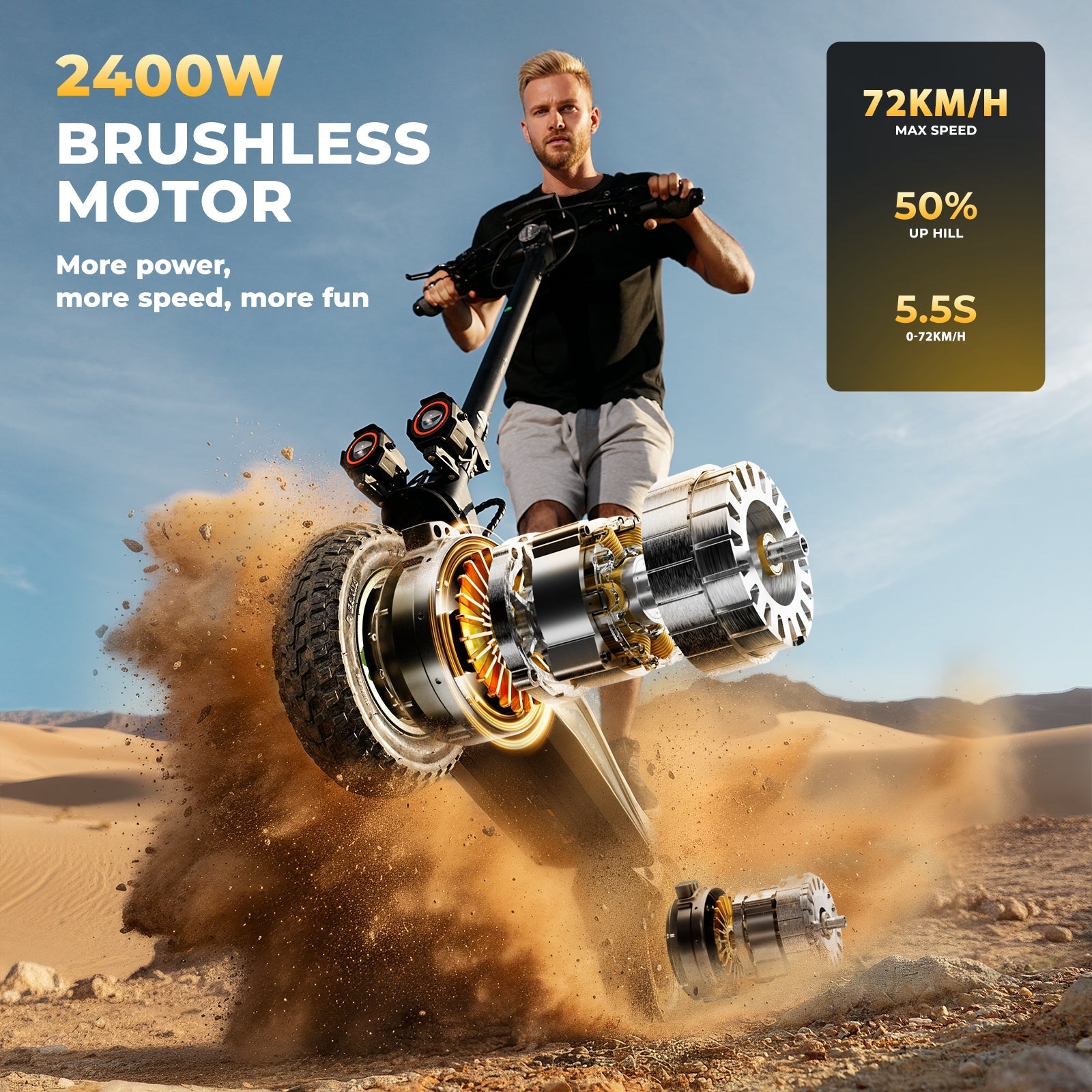 isinwheel GT4 2400W Dual Motor Off-Road Electric Scooter - Buzzify-Electric Scooter-isinwheel