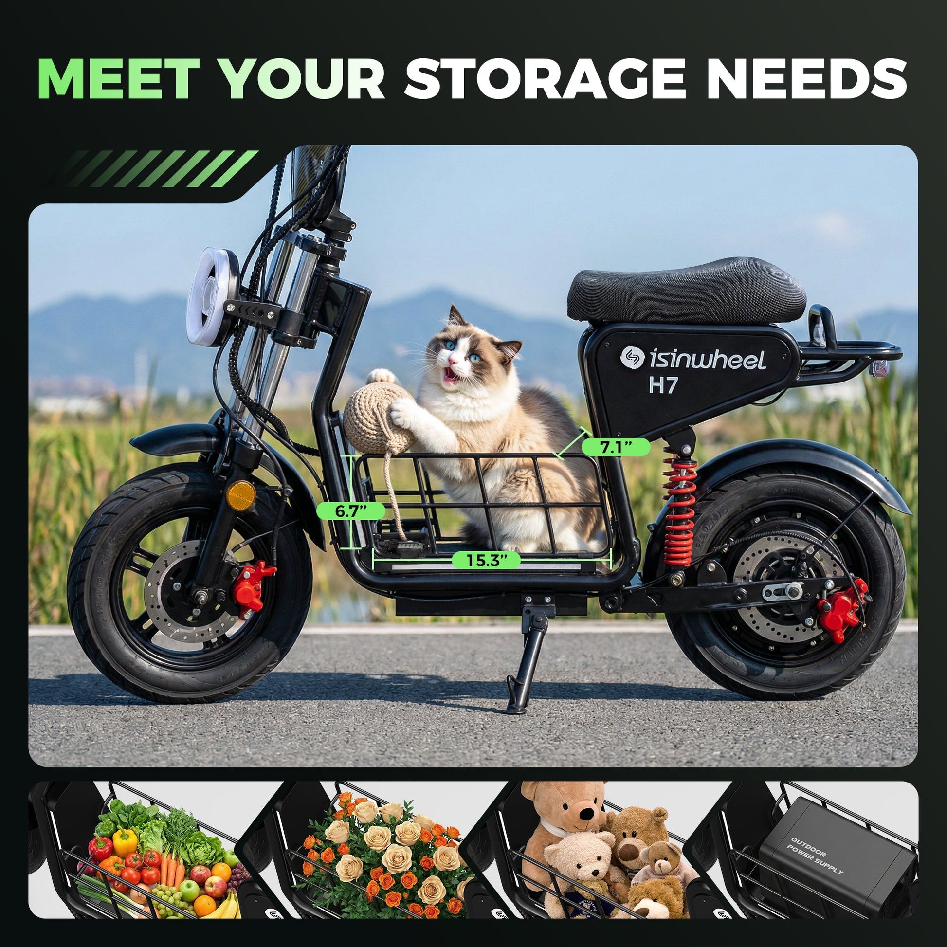 isinwheel H7 1500W Electric Commuting Scooter - Buzzify-Electric Scooter-isinwheel