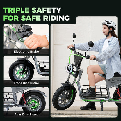 isinwheel H7Pro 1200W Electric Scooter with Seat - Buzzify-Electric Scooter-isinwheel