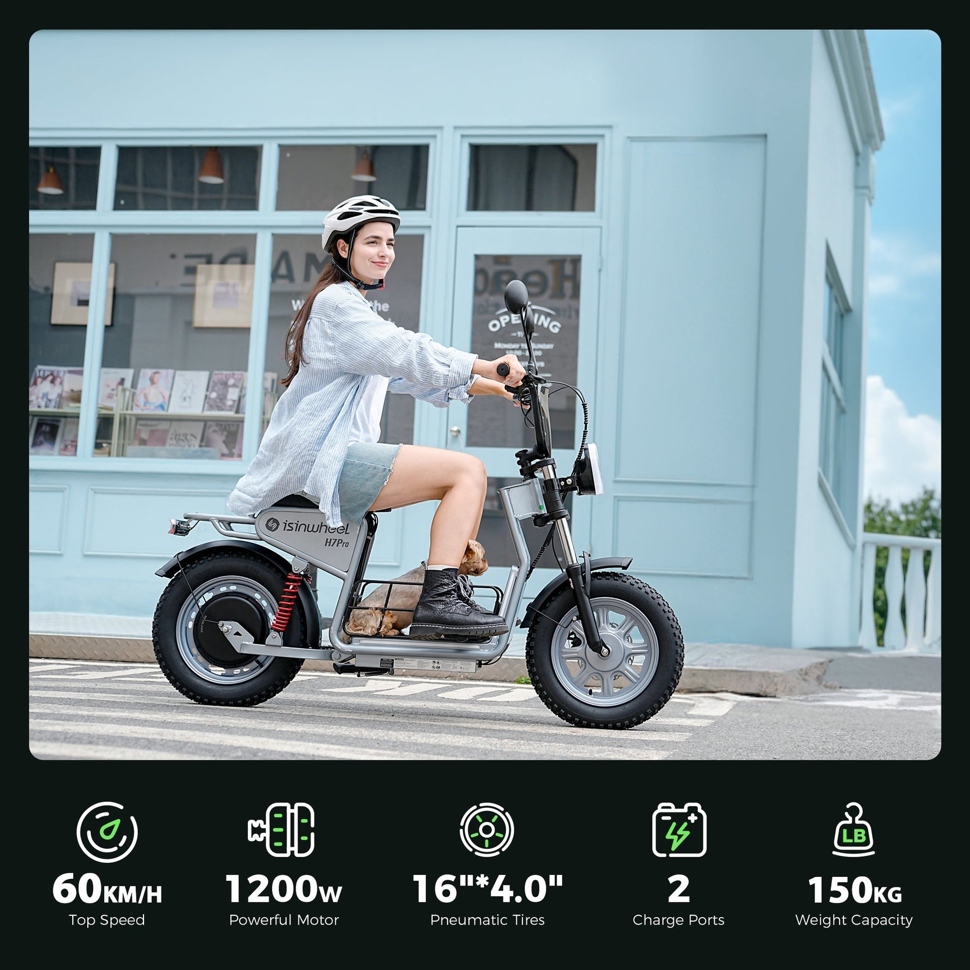 isinwheel H7Pro 1200W Electric Scooter with Seat - Buzzify-Electric Scooter-isinwheel