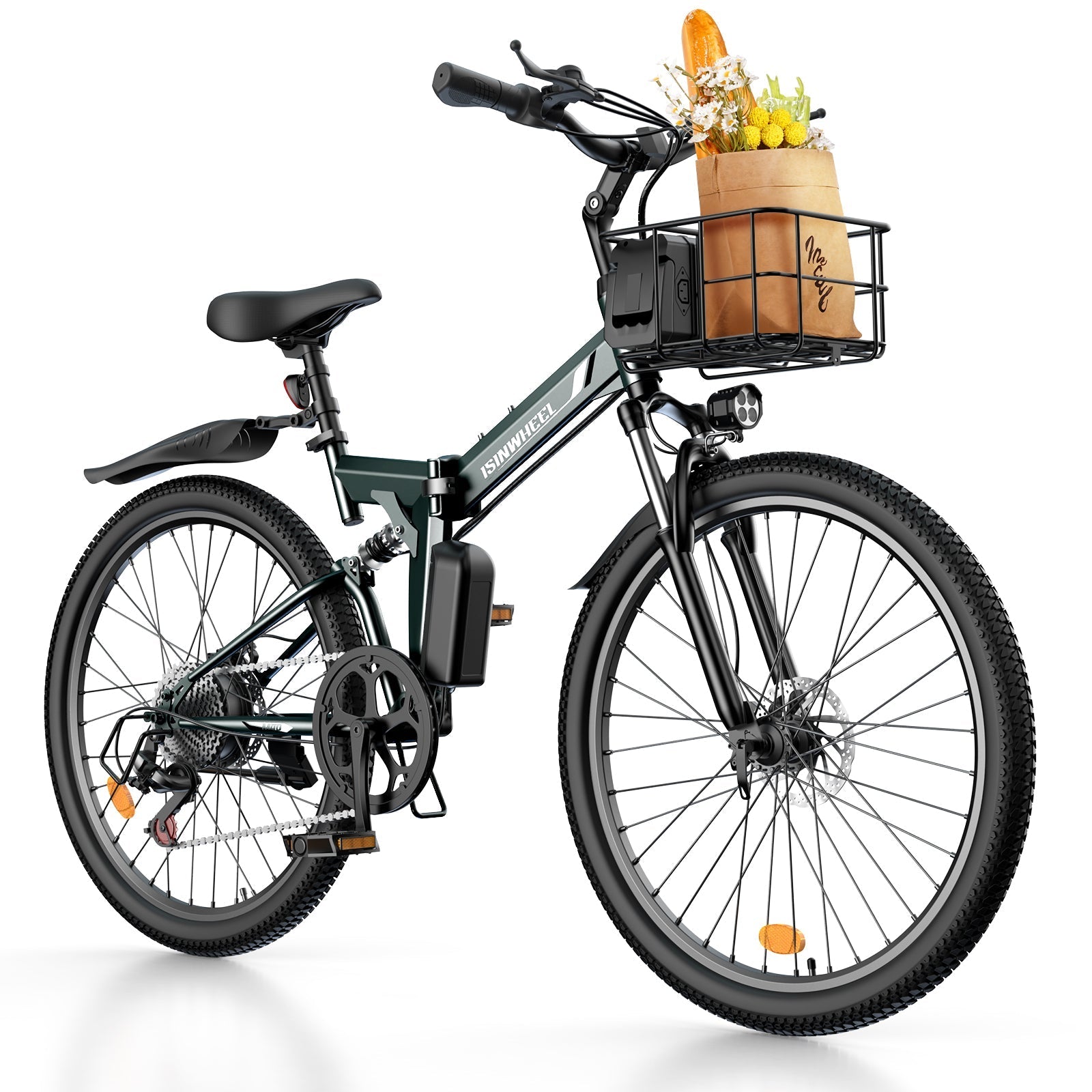 isinwheel M40 750W Folding Electric Bike with Basket - Buzzify-Electric Bike-isinwheel