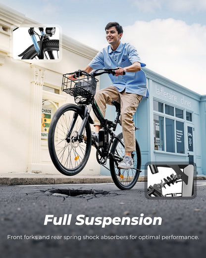 isinwheel M40 750W Folding Electric Bike with Basket - Buzzify-Electric Bike-isinwheel