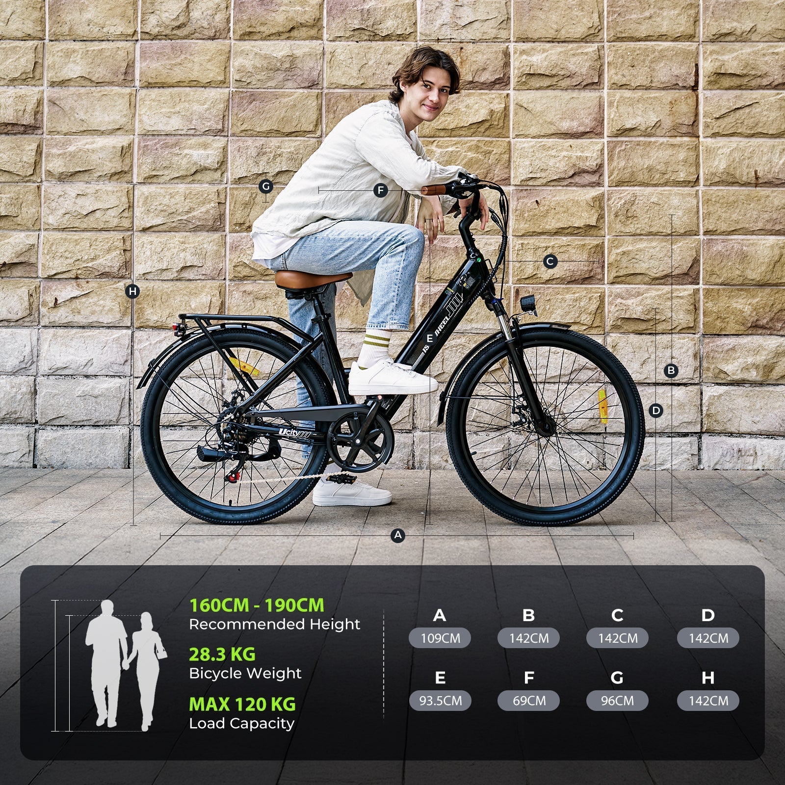isinwheel Ucitys 1000W Electric Cruiser Bike - Buzzify-Electric Bike-isinwheel