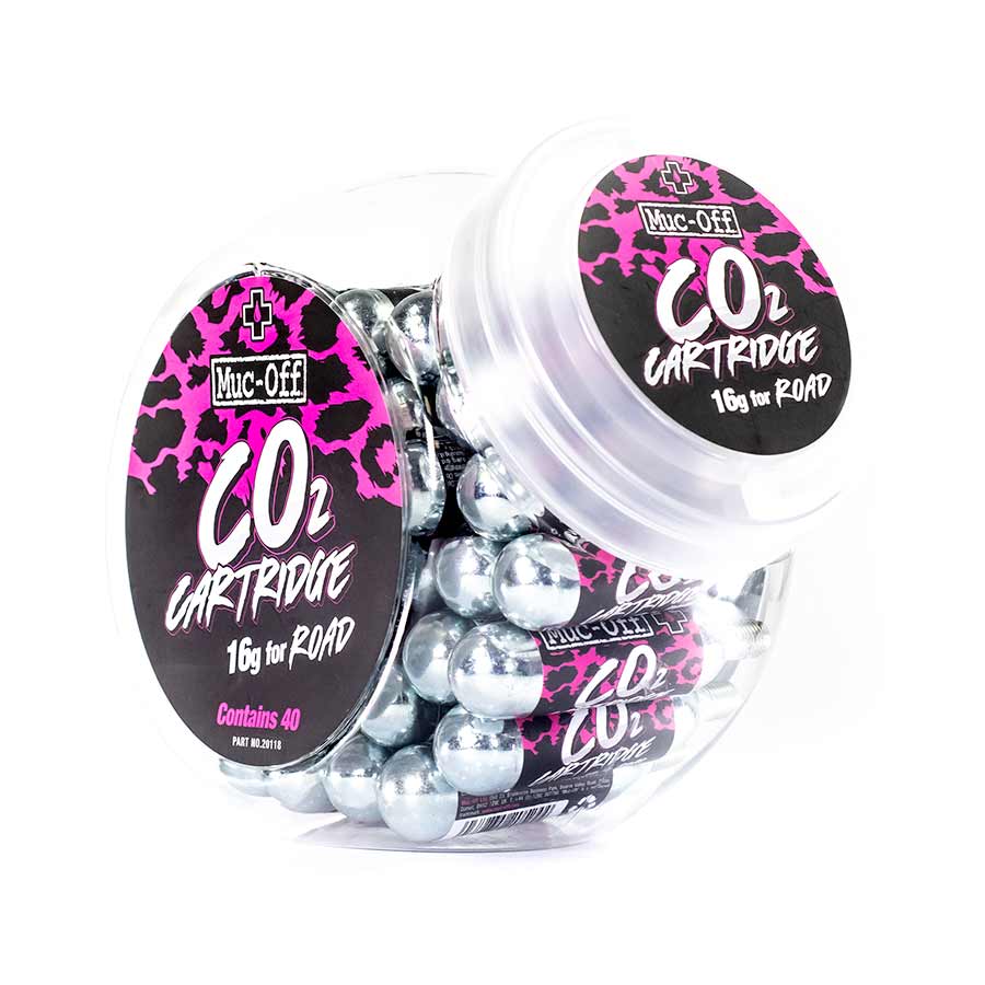 Muc-Off CO2 Refill Road Cartridges, Qty 40 Jar, 16g - Buzzify-CO2 Cartridges-Muc-Off
